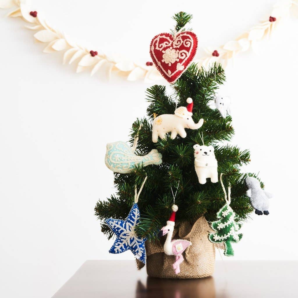 Heart Embroidered Holiday Ornament - heritagebyhand
