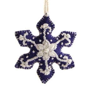 Snowflake Embroidered Holiday Ornament - heritagebyhand
