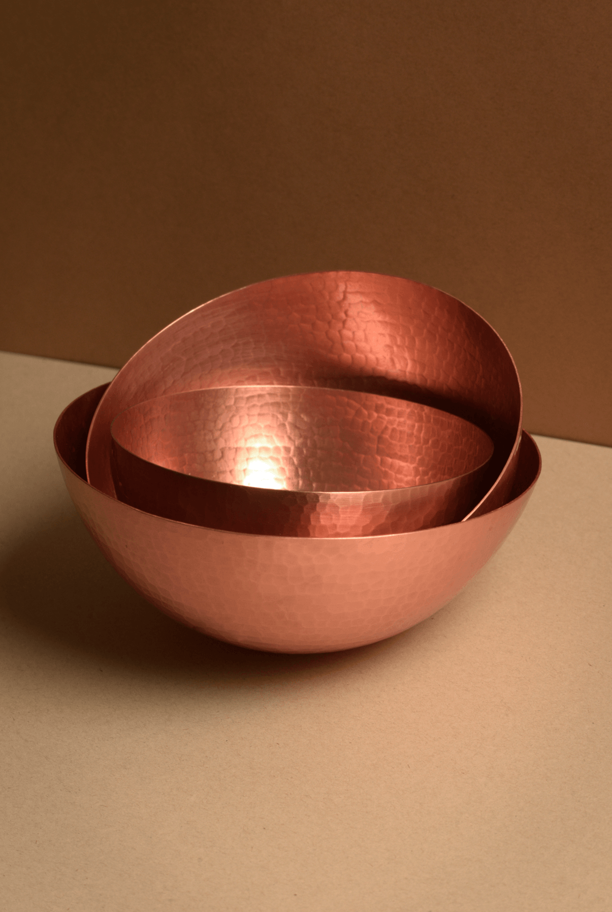 Hand-hammered Recycled Copper Bowl Set - heritagebyhand
