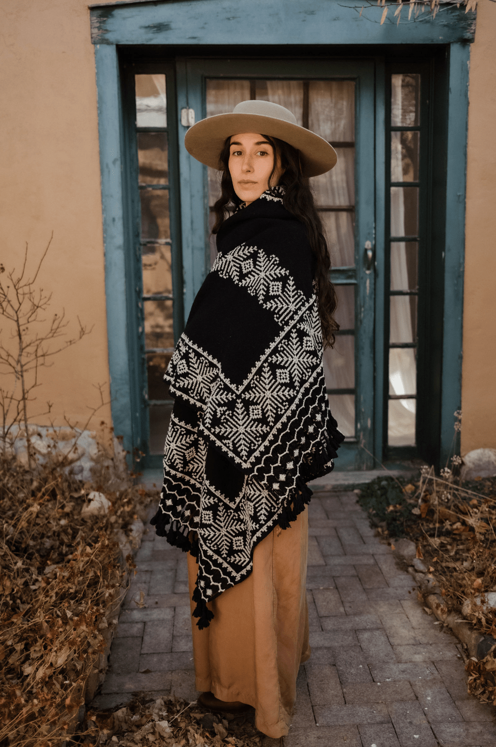 Nahua Wool Wrap with Embroidery-Multiple Colors - heritagebyhand