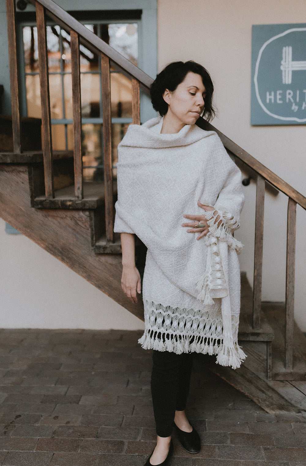 Nahua Wool Wrap with Embroidery-Multiple Colors - heritagebyhand