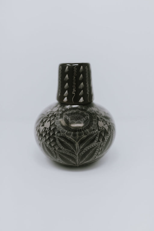 Black Handpainted Burnished Ceramic Water Jar - heritagebyhand