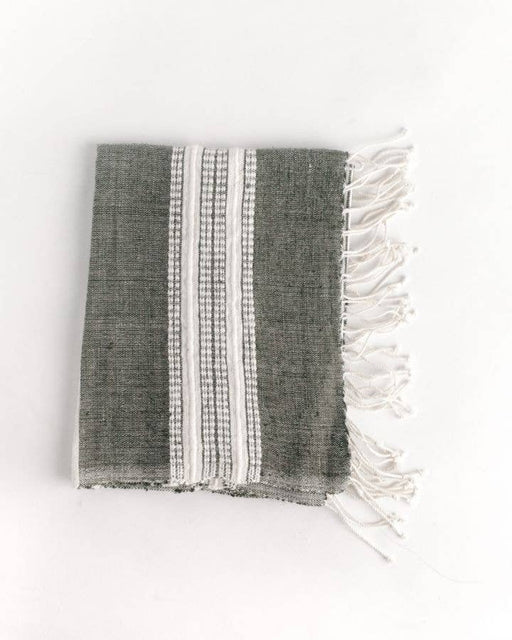 Grey and Natural Aden Cotton Hand Towel | Handwoven in Ethiopia - heritagebyhand