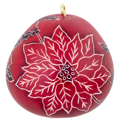 Poinsettia - Mini Gourd Ornament - heritagebyhand
