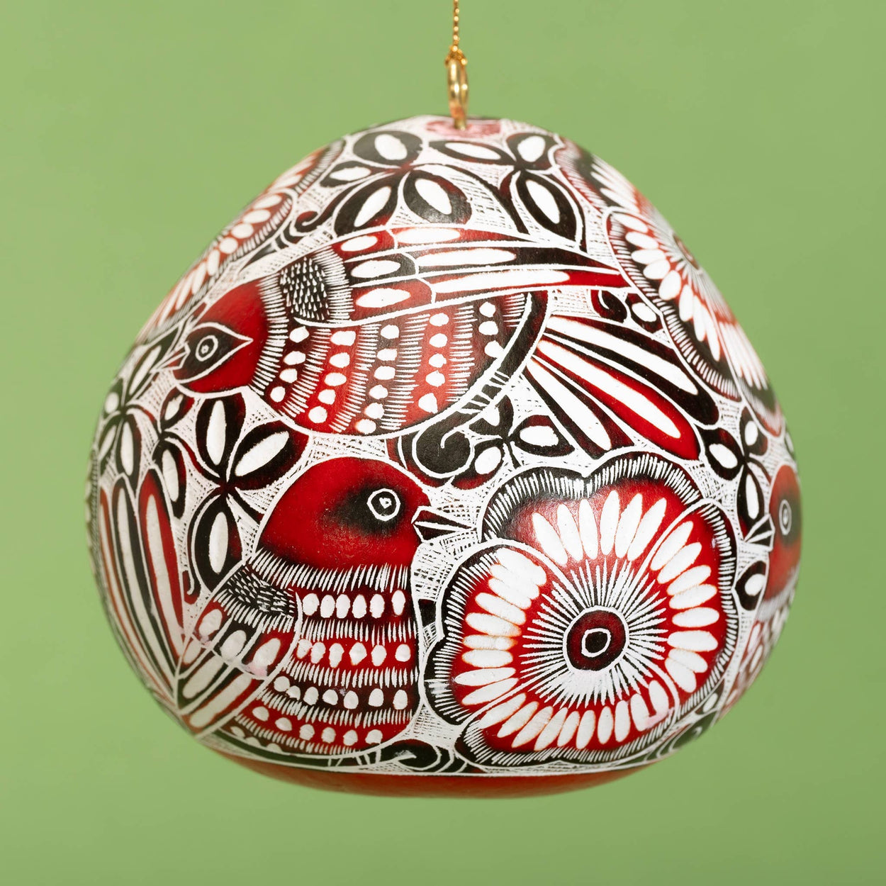 Lace Birds - Gourd Ornament - heritagebyhand