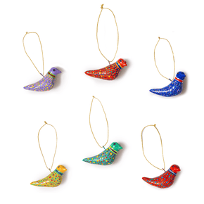 Terracotta Dove Ornaments: Red Chirstmas Global Goods Partners 