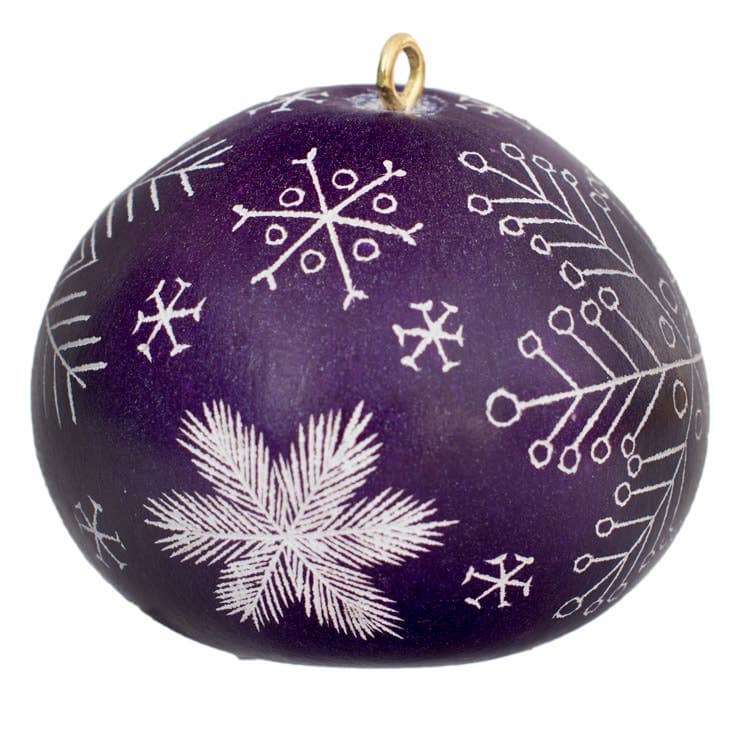 Snowflakes - Mini Gourd Ornament - heritagebyhand