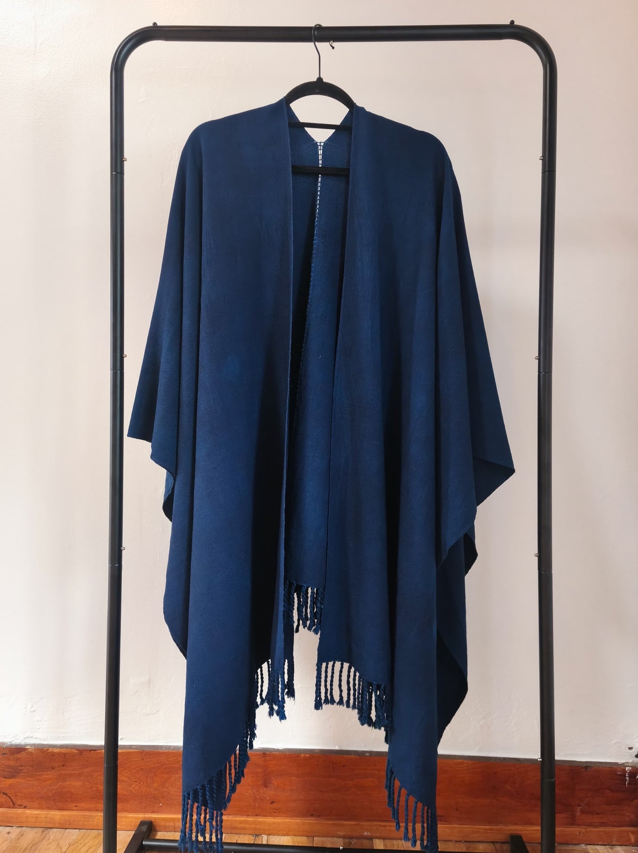 Indigo Ruana Textile, Clothing, Poncho Ignacio Netzahualcoyotl 