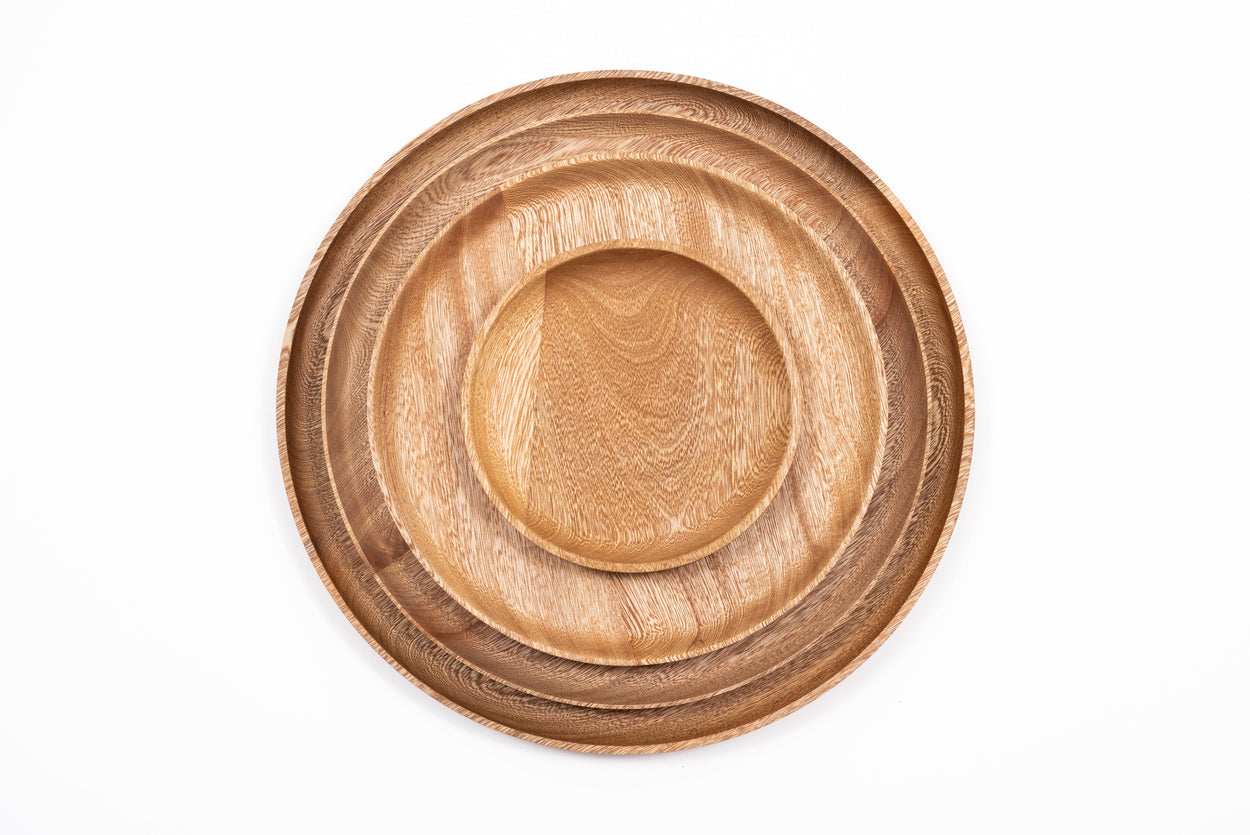 Wooden Salad Plates - Set of 4 Dinnerware Collections Chechen Wood Designs Rosa Morada (Tabebuia rosea) 