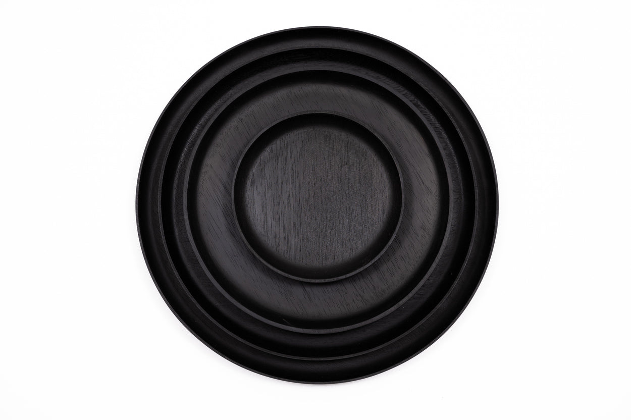 Wooden Salad Plates - Set of 4 Dinnerware Collections Chechen Wood Designs Black Rosa Morada (Tabebuia rosea) 