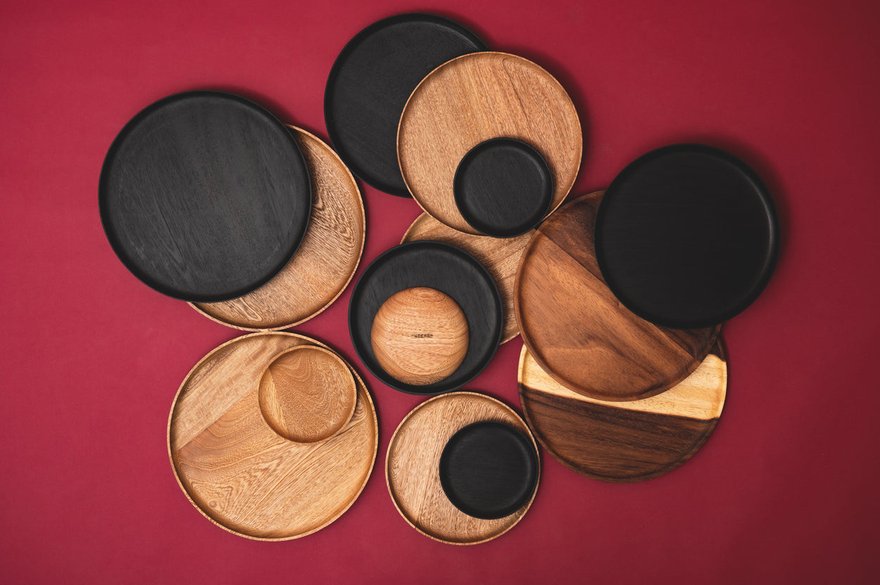 Wooden Bread Plates - Set of 4 Dinnerware Collections Chechen Wood Designs 