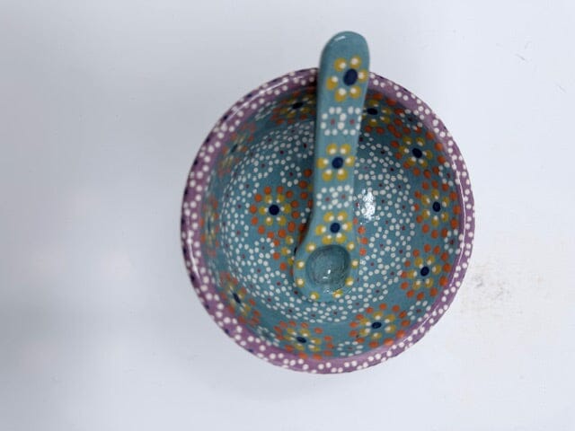Mini Small Salsa Bowl and Spoon Home, Ceramics, Tabeltop, Gifts Francisco Javier Ruiz Rojas 
