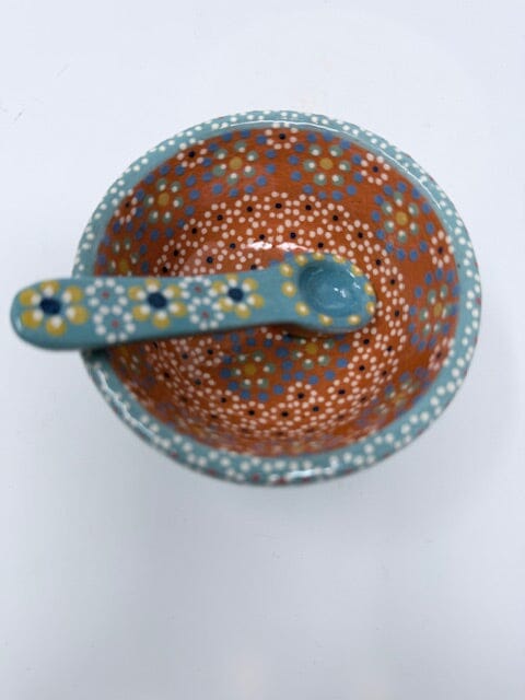 Mini Small Salsa Bowl and Spoon Home, Ceramics, Tabeltop, Gifts Francisco Javier Ruiz Rojas 