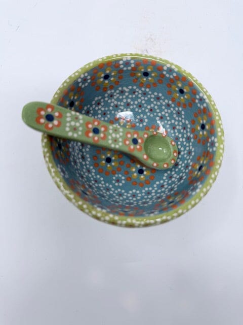 Mini Small Salsa Bowl and Spoon Home, Ceramics, Tabeltop, Gifts Francisco Javier Ruiz Rojas 