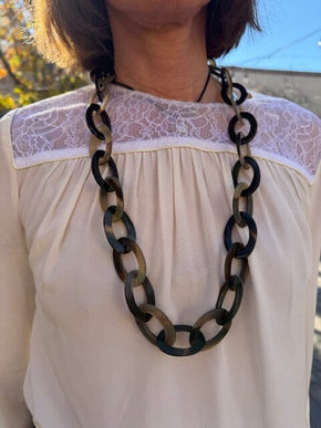 Small Link Horn Necklace Jewelry Maria Jesus Jimenez Montoya Small Chain 