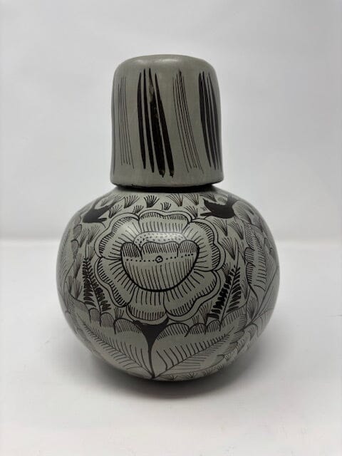 Grey and Black Handpainted Burnished Ceramic Water Jar Home, Ceramics, Tabeltop, Gifts Espicio Family 