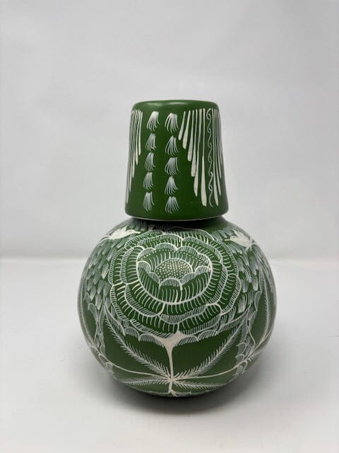 Kelly Green Handpainted Burnished Ceramic Water Jar Home, Ceramics, Tabeltop, Gifts Espicio Family 