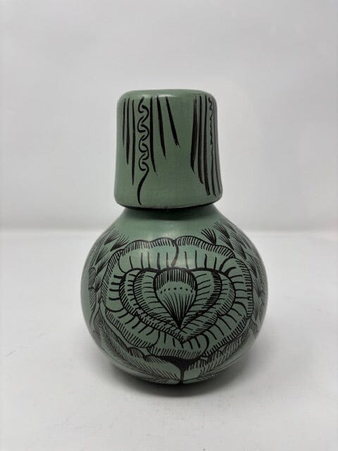 Sage Green Handpainted Burnished Ceramic Water Jar Home, Ceramics, Tabeltop, Gifts Espicio Family 