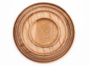 Wooden Dinner Plates - Set of 4 Dinnerware Collections Chechen Wood Designs Rosa Morada (Tabebuia rosea) 