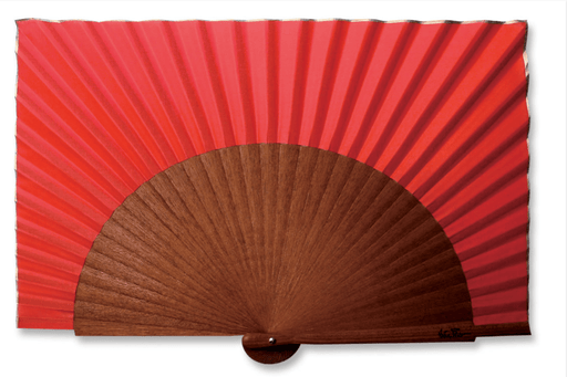 Carrero Fan Accessories Vera Pilo Open 31 cm Closed 27 cm FSC© certified Bocapi wood and cotton fabric edged with a hand-painted gold net Red