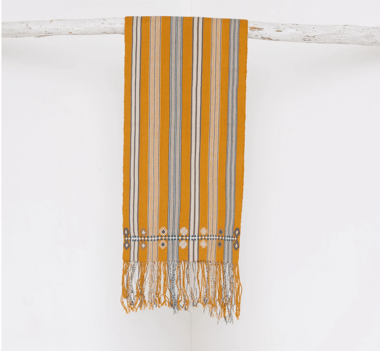 Ocaso Runner-Multiple Colors Table Linens Colorindio 11 x 72 inches without fringe 100% Cotton Gold with Tierra Stripes