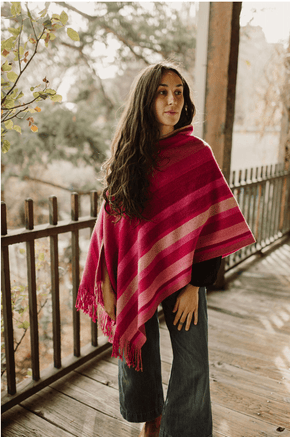 Morelos Striped Poncho Textile, Accesories, Shawl Maria IsabelZavala Monthiel 