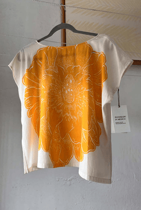 Flor de Muerto Blouse Textile, Clothing Pol y Pol 