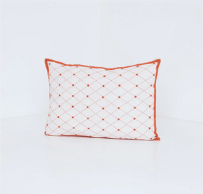 Criss Cross Pillow Cover Textile, Home, Colorindio 14 x 20 in. 100% cotton Brick
