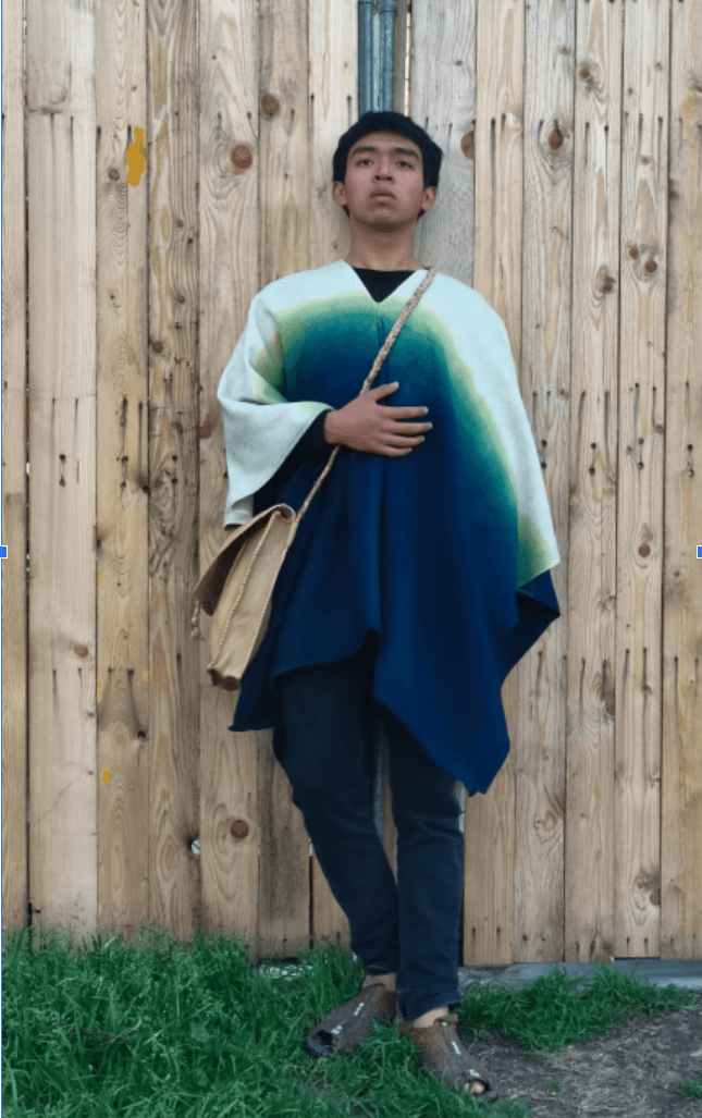 Agua Ombre Ruana Textile, Clothing, Poncho Ignacio Netzahualcoyotl 