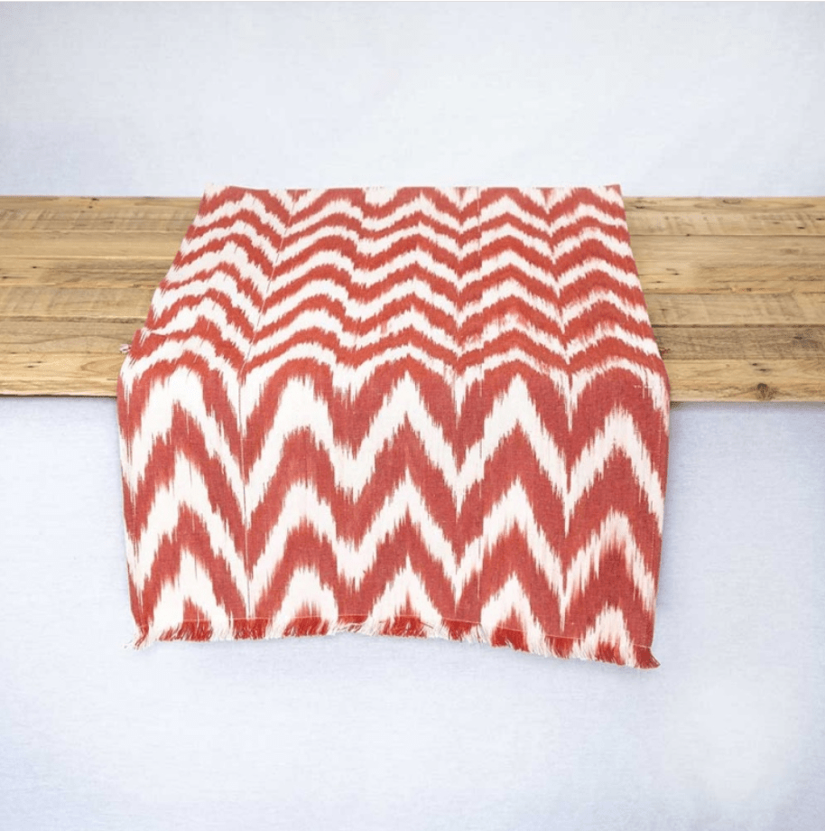 Talaia Ikat Runner- Red Table Linens Teixits Riera 