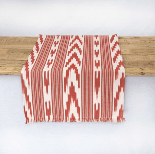 Gorg Blau Ikat Runner-Red Table Linens Teixits Riera 