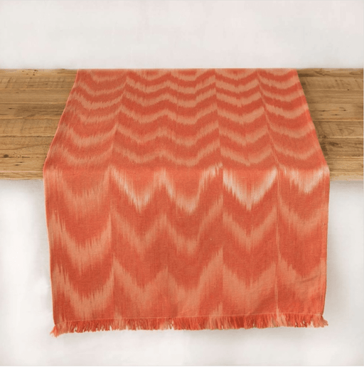 Talaia Ikat Runner- Red and Coral Table Linens Teixits Riera 