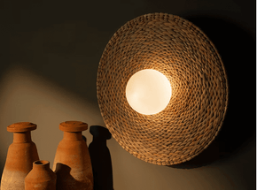 Cuitzeo I - Woven Palm Wall Sconce Lighting Filamento 