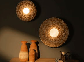 Cuitzeo I - Woven Palm Wall Sconce Lighting Filamento 