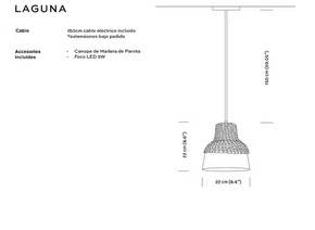 Laguna - Woven Palm & Blown Glass Pendant Light Lighting Filamento 