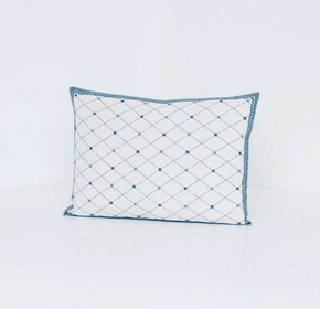 Criss Cross Pillow Cover Textile, Home, Colorindio 14 x 20 in. 100% cotton Indigo
