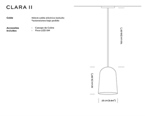 Capula - Hammered Copper Pendant Light Lighting Filamento 