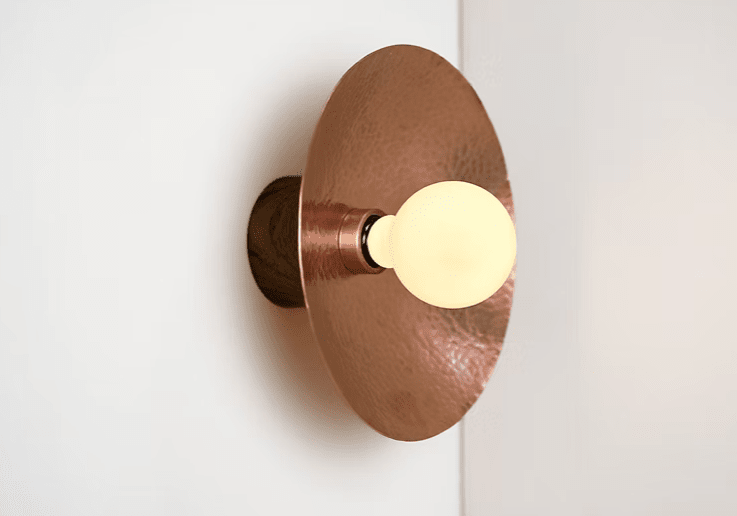 Vasca I - Hammered Copper Wall Sconce Lighting Filamento 