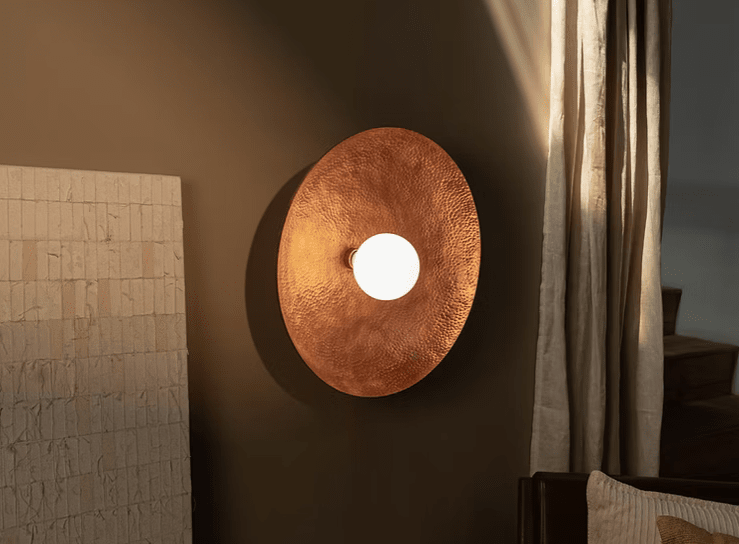Vasca II - Hammered Copper Wall Sconce Lighting Filamento 