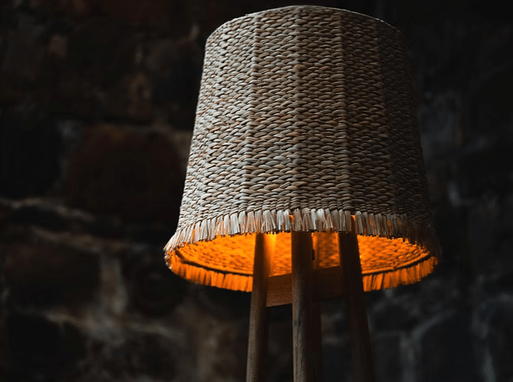 Balsa - Woven Palm Floor Lamp Lighting Filamento 