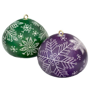 Snowflakes - Mini Gourd Ornament - heritagebyhand