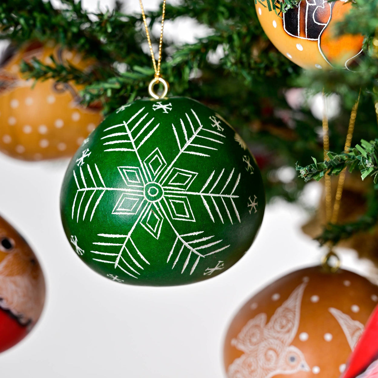 Snowflakes - Mini Gourd Ornament Chirstmas Lucuma Designs 