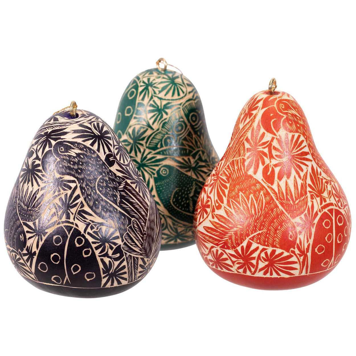 Tropical Birds - Gourd Ornament Chirstmas Lucuma Designs 