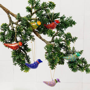 Terracotta Dove Ornaments: Yellow Chirstmas Global Goods Partners 