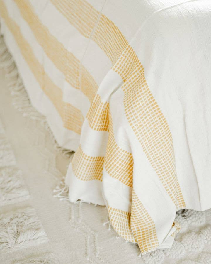 3-Panel Dotted Blanket | Handwoven Ethiopian Cotton Bedding Creative Women 