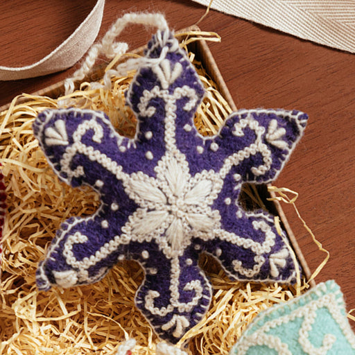 Snowflake Embroidered Holiday Ornament Chirstmas Global Goods Partners 