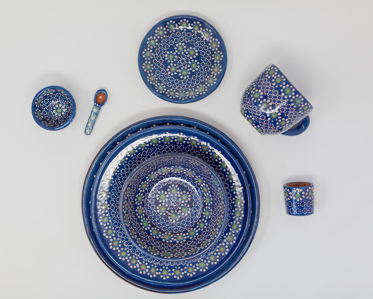 Capula Ceramic Dinnerware Sets Dinnerware Collections Mamai Navy and Pistachio 