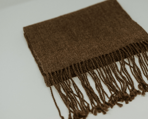 Handwoven Dark Brown Alpaca Scarf Textile, Accessories, Shawl Alejandra Challapa 