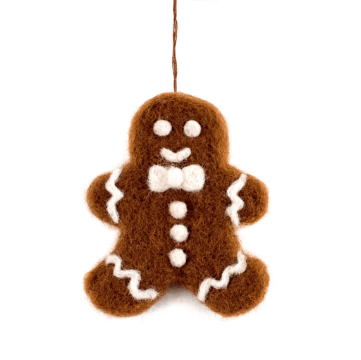 Felted Wool Gingerbread Ornament Christmas Mayan Hands 