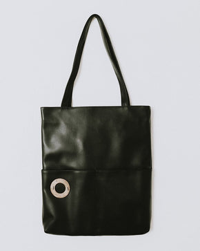 Small Black Cactus Leather Tote Bag Accessories Lordag Sondag 